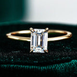 Terrific 1Carat Princess Cut Moissanite Solitaire Diamond Rings Silver 18K Gold Plated Wedding Engagement Jewellery