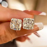 Pear, Princess, Marquise, Cushion Asscher Cut Silver Moissanite Diamonds Stud Earrings