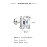 Pear, Princess, Marquise, Cushion Asscher Cut Silver Moissanite Diamonds Stud Earrings