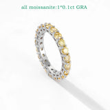 Stunning 3mm VVS1 D Colour Moissanite Diamonds Eternity 925 Sterling Silver Rings