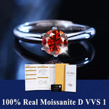 S925 Silver D VVS1 100% Real Moissanite Ring Adjustable Size Pass Diamond with GRA Certificate 18K Plating Rings