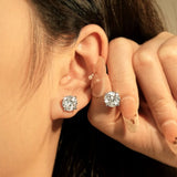 Solitaire Round D-Colour 0.1CT-3CT Moissanite Diamonds Unisex Stud Earrings
