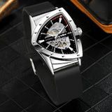 High Range Automatic Mechanical Watches Luminous Luxury Tourbillon Gold Rubber Strap Triangle Skeleton Wristwatches