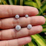 Sterling Silver Moissanite Diamonds Multi-Size Round Cartilage Tragus Stud Earrings