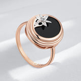 Selection of 14K Filled Gold Black, White AAA Zircon Crystals Cocktail Luxury Rings