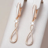 Charming 14K Filled Rose Gold AAA Zircon Diamonds Long Dangle Earrings Fine Jewellery