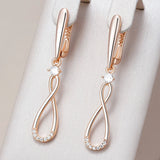 Charming 14K Filled Rose Gold AAA Zircon Diamonds Long Dangle Earrings Fine Jewellery