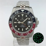 NH34 GMT Luminous Bezel Sapphire Glass Stainless Steel Bracelet Mechanical Watch