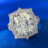 Brilliant Crushed Ice Cut High Quality AAAAA High Carbon Sapphire Gemtones Cocktail Jewellery - Silver Fine Rings