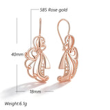 14K Gold Filled Flower Design AAA Zircon Diamonds Retro Dangle Earrings