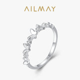 Elegant Butterfly Design AAAA Lab Created Diamonds 925 Sterling Silver Ring