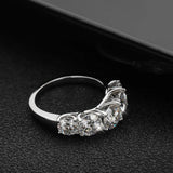 Fabulous 5 Stones 3.6cttw GRA Certified Moissanite Diamonds Eternity Rings Silver Wedding Engagement Fine Jewellery