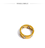 18k Gold Plated New Fashion Stainless Steel Beads Scrollable Elegant Ring