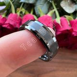 Popular Ring Beveled Polished Brushed 6/8mm Men Women Tungsten Wedding Rings