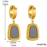 New 316L Stainless Steel Black White Geometric Necklace Bracelets Earrings For Women - New Trendy Jewellery Set - The Jewellery Supermarket