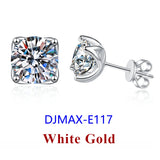 Premium 0.2-3ct Moissanite Diamonds Sterling Silver Unisex Stud Earrings