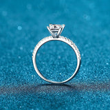 Super 1ct 2ct Princess VVS1 D Colour Moissanite Diamond Engagement Silver Ring
