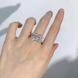 Sparkling Silver 10 Stones 3.26cttw Twist Shank Wedding  Engagement Moissanite Diamonds Eternity Jewellery Rings  - The Jewellery Supermarket