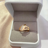 14 Karat Gold Filled Trend Minimalist Geometry AAA Zircon Diamonds Elegant Women's Rings