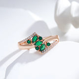 Fabulous Green AAA Zircon Diamonds 14K Gold Filled  Luxury Ring Fine Jewellery