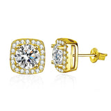 Delicate Moissanite Diamonds S925 Sterling Silver Stud Earrings For Women And Men