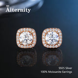 Fine Moissanite Diamonds S925 Sterling Silver Stud Earrings For Women And Men