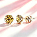 Multicolour 0.1ct-2carat Moissanite Diamonds  D VVS1 925 Silver Stud Earrings