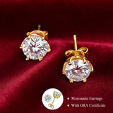 Classic Bird's Nest Moissanite Diamonds Stud 925 sterling silver plated Earrings