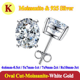 Luxury 0.5-3 Carats Cushion Marquise Oval Moissanite Diamonds Silver Stud Earrings