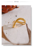 18K Gold Plated Stainless Steel AAA Zirconia Diamond  Delicate Ring Exquisite Fashion Jewellery