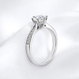 Excellent 0.3-3CT VVS1 D Colour Moissanite Diamonds Solitaire Wedding Silver Ring