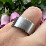 Flat Band And Brushed Finish 10MM 12MM Large Men Black Tungsten Ring Comfort Fit