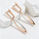 14 Karat Gold Filled Two Tone Long Drop Earrings for Women Vintage Fine Daily Jewellery