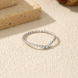 Twisted Rope Thin Braided VVS1 D Colour Moissanite 925 Silver Stacking Ring