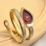 New Snake-Shaped Water Drop Headed Stainless Steel Strap Elegant Quartz Watch
