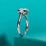 Fabulous 3ct D Colour Cushion Cut Moissanite Bezel 925 Sterling Silver Engagement Wedding Rings - Fine Jewellery