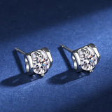 New Excellent 0.5 Carat Moissanite Diamonds Earrings, S925 Silver Fine Jewellery Stud Earrings for Women/Men - The Jewellery Supermarket