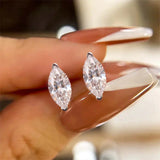 Pear, Princess, Marquise, Cushion Asscher Cut Silver Moissanite Diamonds Stud Earrings
