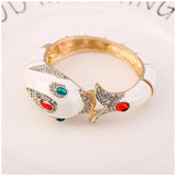 New Unique Design 6 Colours Gold Plated with Full AAA Rhinestones Dolphin Animal Enamel Statement Bracelet Bangle - The Jewellery Supermarket