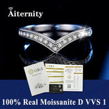 Stunning  VVS1 D Colour 100% Moissanite Diamond Eternity 925 Sterling Silver Wedding Engagement Rings for Women
