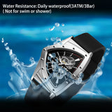 High Range Automatic Mechanical Watches Luminous Luxury Tourbillon Gold Rubber Strap Triangle Skeleton Wristwatches