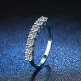 Outstanding VVS1 D Colour Moissanite Diamonds 18KWP Silver Eternity Wedding Ring