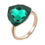 Amazing Big Green AAA Zircon Crystal 14k Gold Filled Ring Luxury Jewellery