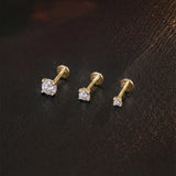 D Colour Four Prong Moissanite Diamonds 0.03-1.2CT Flat Back Piercing Earrings