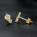 Unique Moissanite Diamond 925 Sterling Silver Unique Bubble Design Stud Earrings