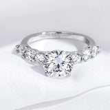 7 Stones 3.2 Carat VVS1 D Colourl Moissanite Wedding S925 Sterling Silver Ring