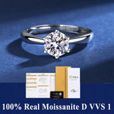 Awesome 100% Real Moissanite Ring  D Colour VVS1 Adjustable Size S925 Silver GRA Certificate Wedding Rings for Women