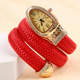 Unique Snake Shape AAA Luxury Fashion Quartz Watches Women's Zircon Diamonds Bling Gold Colour Ladies Watches