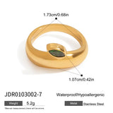 18K Gold ColorStainless Steel  Plated Finger Jewelry Zirconia Setting Creative Stacking Ring