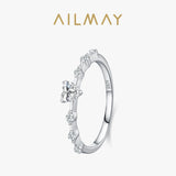 Sweet Heart shaped Sterling Silver Dazzling AAAA Lab Created Diamond Rings